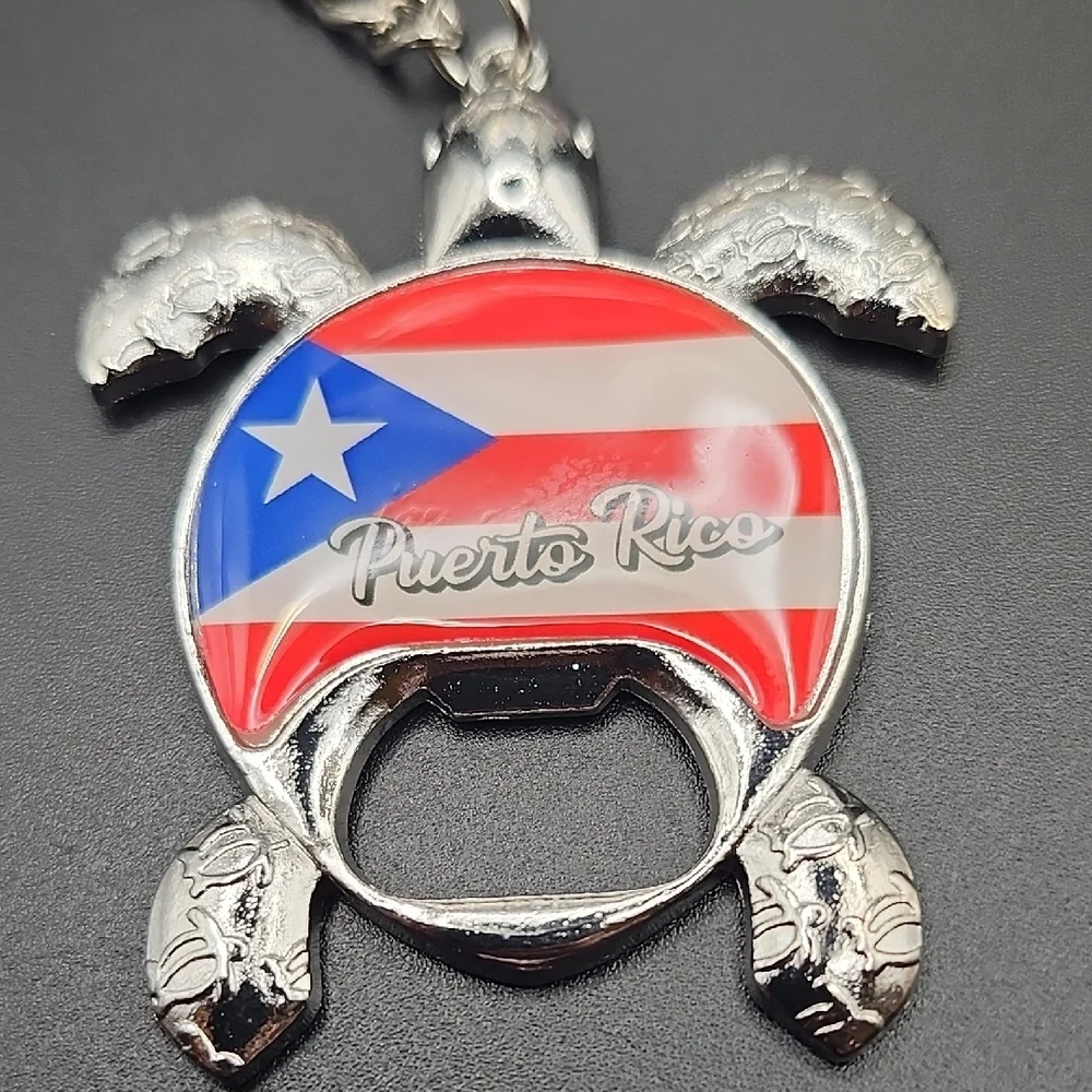 Puerto Rico Turtle Keychain with Opener